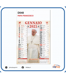 Calendario Illustrato Papa Francesco 12 Fogli Neutro Personalizzabile