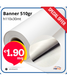 Banner PVC 510gr spalmato altezza 110cm bobina 30m