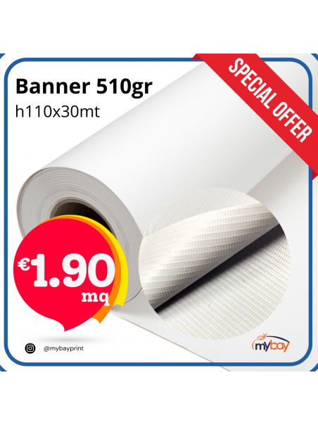 Banner PVC 510gr spalmato altezza 110cm bobina 30m