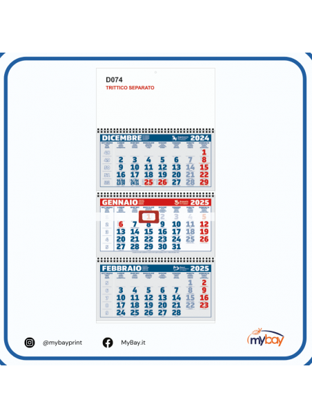 Calendario Trittico Spiralato